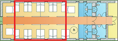 Les lits proposés sont dans la zone rouge.